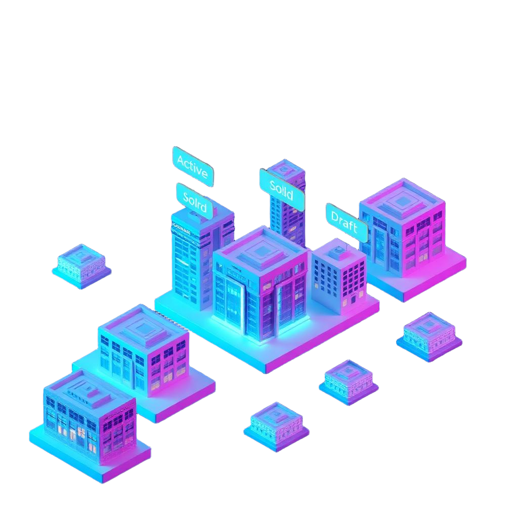 SettleDesk Super Admin 3D Property Catalog Render