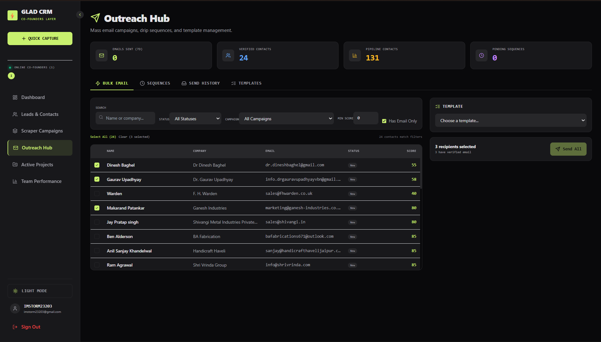 Lead Enrichment Platform dashboard screen 5